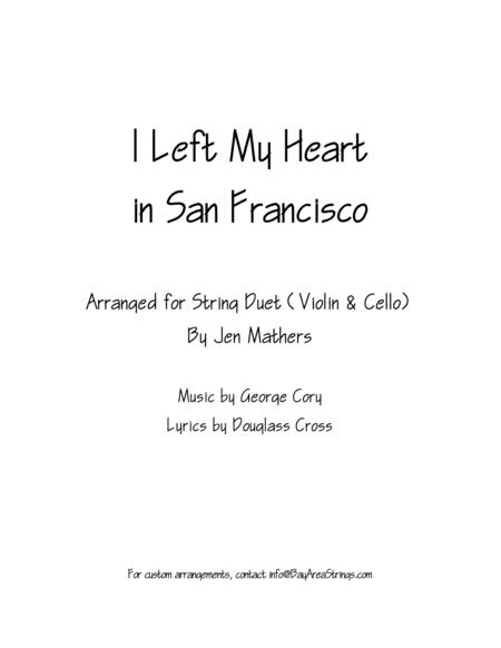 I Left My Heart In San Francisco Violin Cello Duet Sheet Music