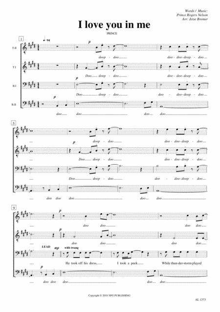 Free Sheet Music I Love U In Me Ttbb Piano