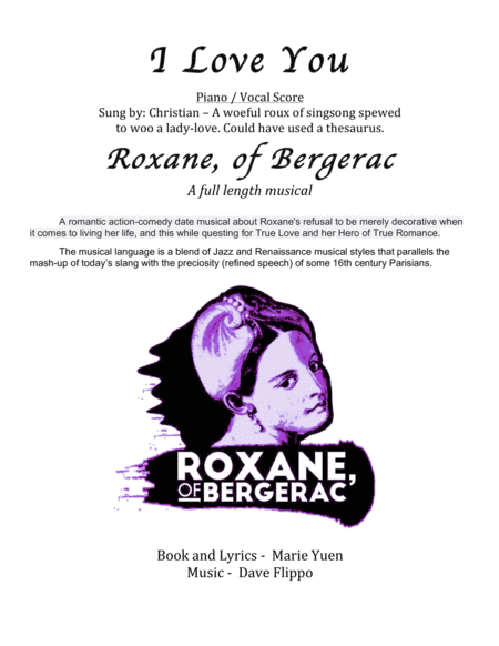 Free Sheet Music I Love You Duet From Roxane Of Bergerac A Full Length Musical