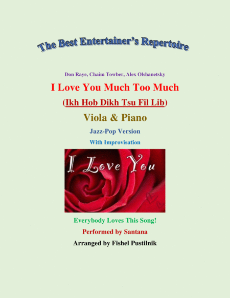 Free Sheet Music I Love You Much Too Much For Viola And Piano Video