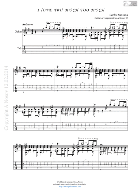 Free Sheet Music I Love You Much Too Much Sheet Music For Guitar