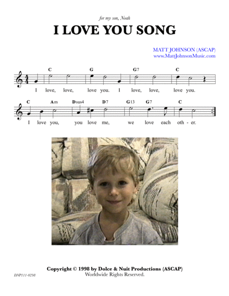 Free Sheet Music I Love You Song