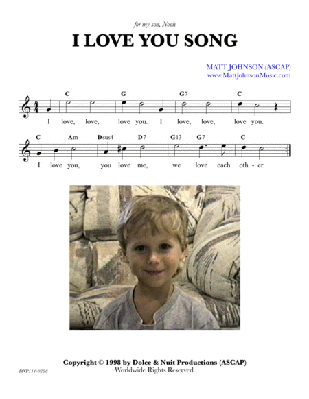 I Love You Song Sheet Music