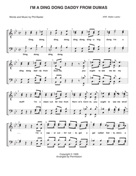 Free Sheet Music I M A Ding Dong Daddy From Dumas