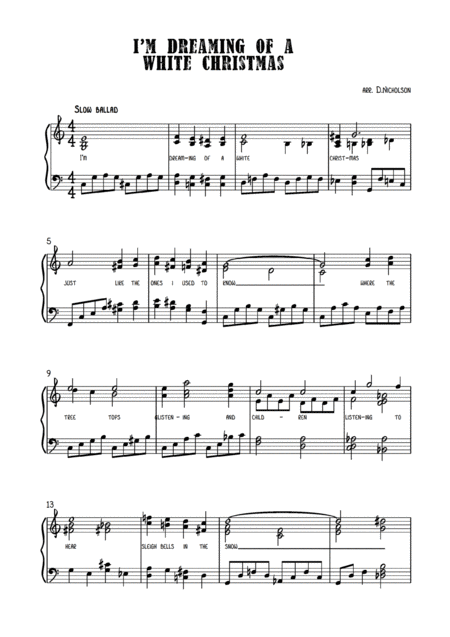 Free Sheet Music I M Dreaming Of A White Christmas