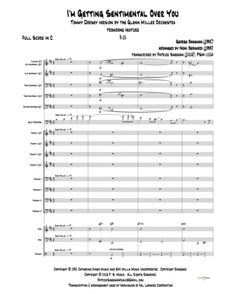 I M Getting Sentimental Over You Trombone Solo Feature Full Score Set Of Parts Sheet Music