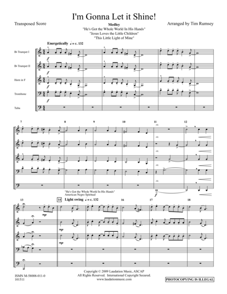 I M Gonna Let It Shine Medley Sheet Music