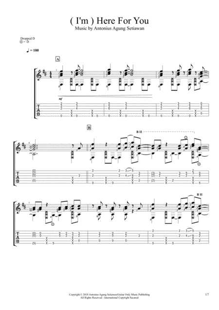 I M Here For You Fingerstyle Guitar Solo Sheet Music