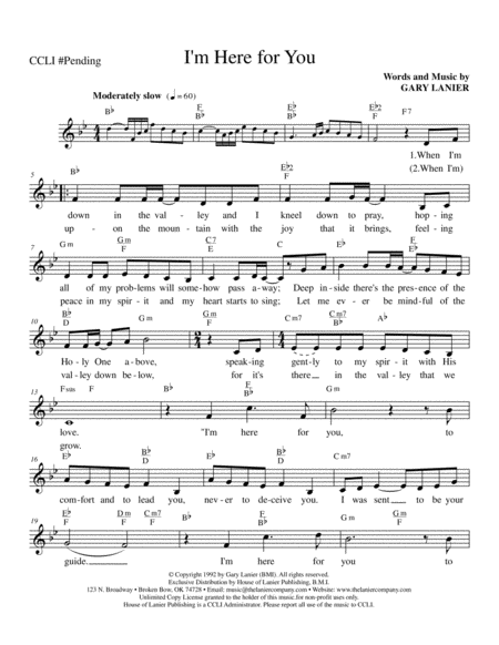 I M Here For You Lead Sheet Sheet Music