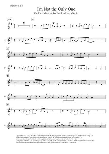 I M Not The Only One Bb Trumpet Solo Transcription Original Key Sheet Music