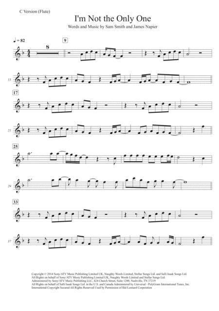 Free Sheet Music I M Not The Only One Flute Solo Transcription Original Key