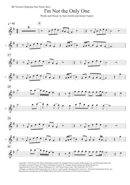 Free Sheet Music I M Not The Only One Soprano Saxophone Tenor Saxophone Solo Transcription Original Key