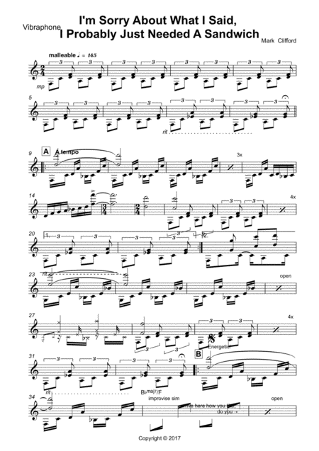 Free Sheet Music I M Sorry About What I Said I Probably Just Needed A Sandwich