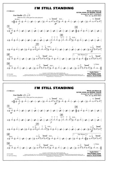 I M Still Standing Arr Matt Conaway And Jack Holt Cymbals Sheet Music