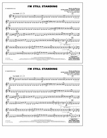 I M Still Standing Arr Matt Conaway And Jack Holt Eb Baritone Sax Sheet Music