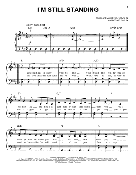 I M Still Standing From Rocketman Sheet Music