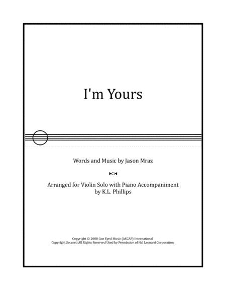 I M Yours Violin Solo With Piano Accompaniment Sheet Music