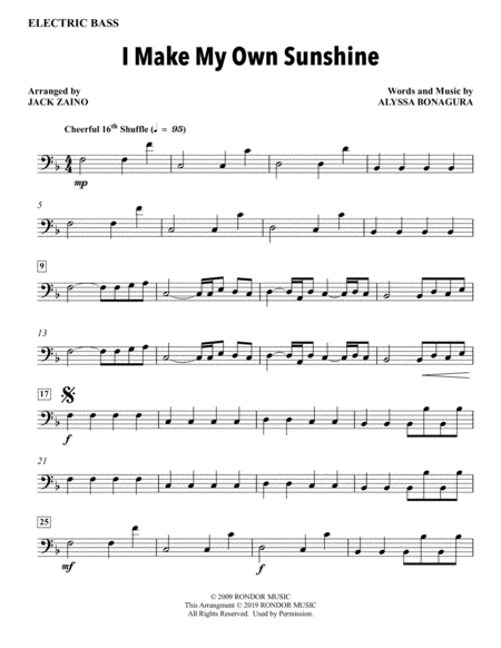 Free Sheet Music I Make My Own Sunshine