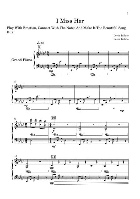 Free Sheet Music I Miss Her