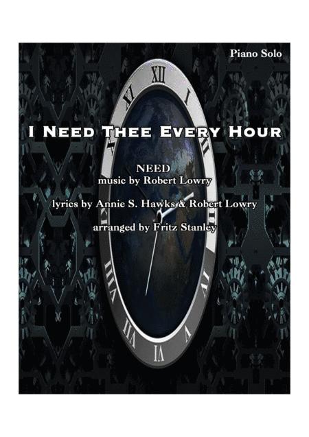 Free Sheet Music I Need Thee Every Hour Piano Solo