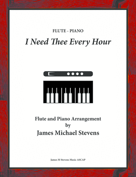 Free Sheet Music I Need Thee Every Hour Sacred Flute Piano