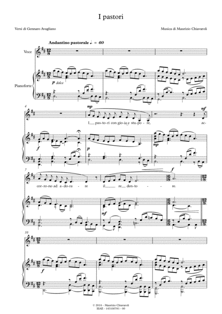 Free Sheet Music I Pastori