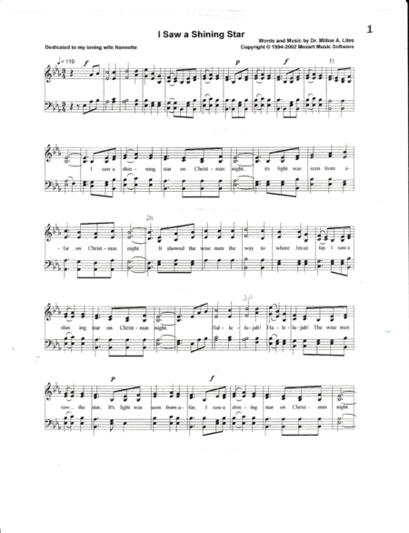 I Saw A Shining Star Sheet Music