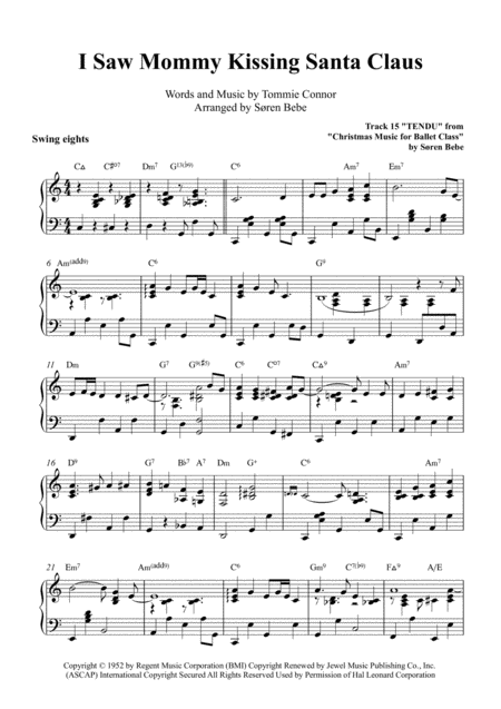 I Saw Mommy Kissing Santa Claus Solo Piano Jazz Arrangement Sheet Music