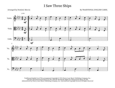 Free Sheet Music I Saw Three Ships String Trio