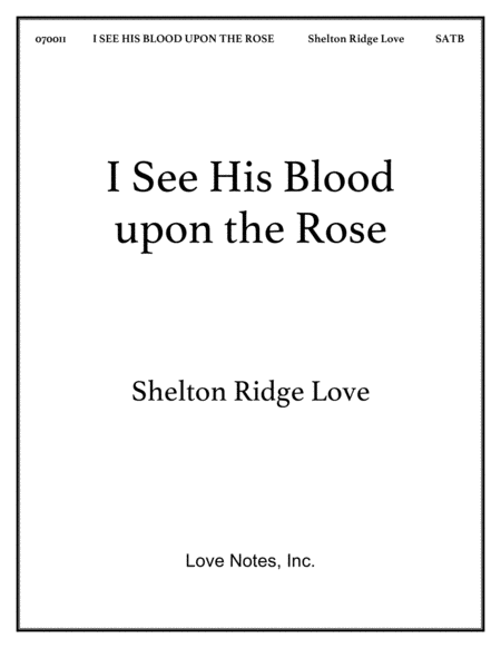 I See His Blood Upon The Rose Sheet Music