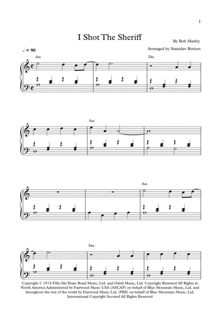 I Shot The Sheriff Sheet Music