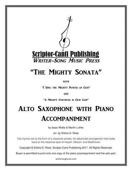 I Sing The Mighty Power Of God A Mighty Fortress Is Our God The Mighty Sonata Alto Saxophone Sheet Music