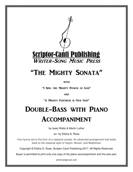 I Sing The Mighty Power Of God A Mighty Fortress Is Our God The Mighty Sonata Double Bass Sheet Music