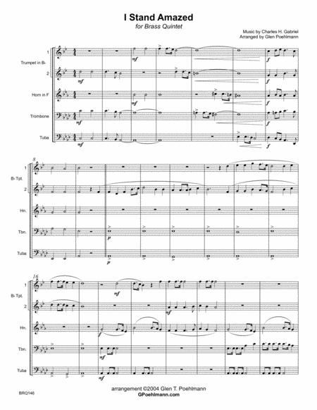 I Stand Amazed For Brass Quintet Unaccompanied Sheet Music