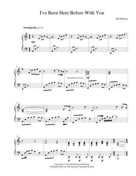 Free Sheet Music I Ve Been Here Before With You