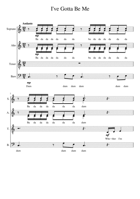 Free Sheet Music I Ve Gotta Be Me