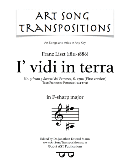 I Vidi In Terras 270a F Sharp Major Sheet Music