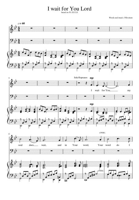 Free Sheet Music I Wait For You Lord