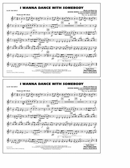 I Wanna Dance With Somebody Arr Conaway And Holt 3rd Bb Trumpet Sheet Music