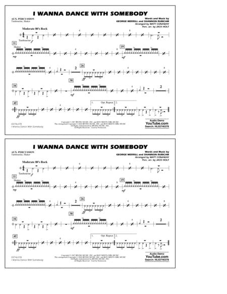 I Wanna Dance With Somebody Arr Conaway And Holt Aux Percussion Sheet Music