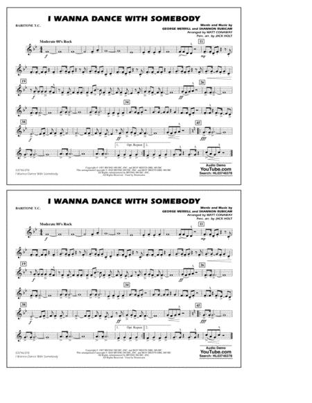 I Wanna Dance With Somebody Arr Conaway And Holt Baritonet C Sheet Music