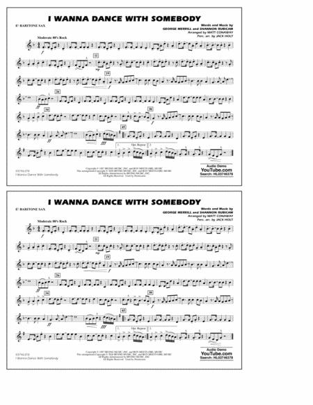 I Wanna Dance With Somebody Arr Conaway And Holt Eb Baritone Sax Sheet Music