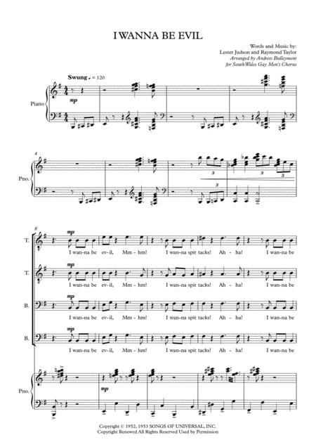 Free Sheet Music I Want To Be Evil