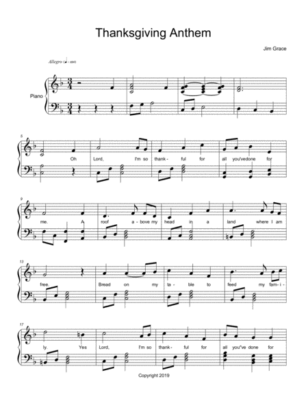 I Want To Give Thanks Sheet Music