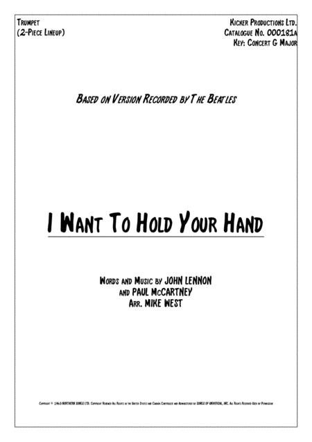 Free Sheet Music I Want To Hold Your Hand 2 Piece Brass Section