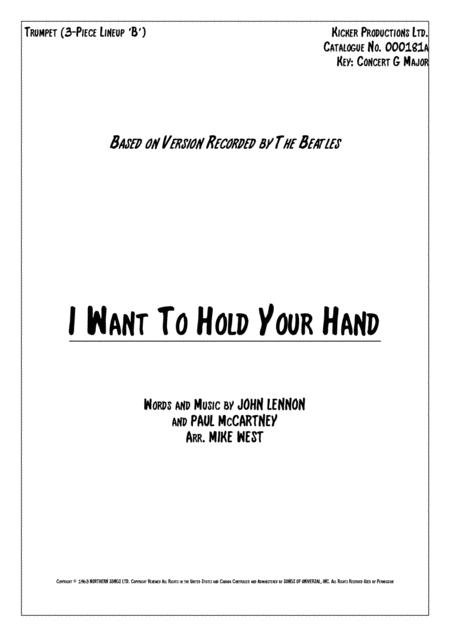 Free Sheet Music I Want To Hold Your Hand 3 Piece Brass Section B