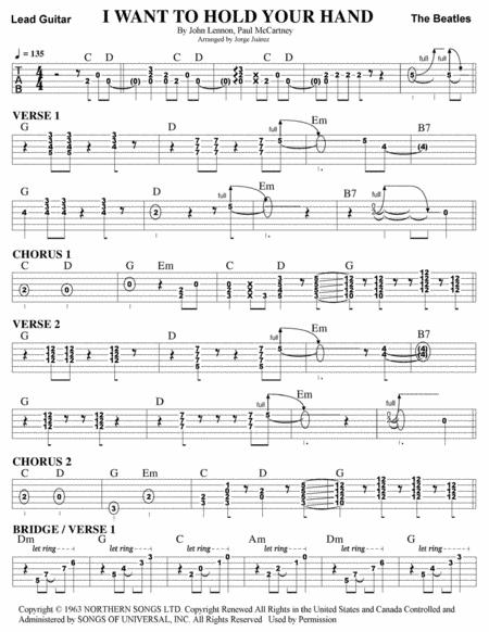 I Want To Hold Your Hand Guitar Tab Sheet Music