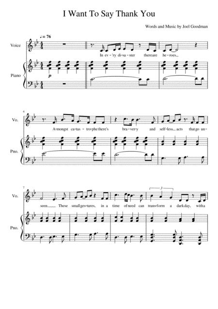 Free Sheet Music I Want To Say Thank You