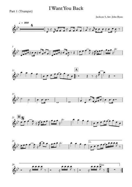 I Want You Back Wedding Band Arrangement Horns Rhythm Sheet Music