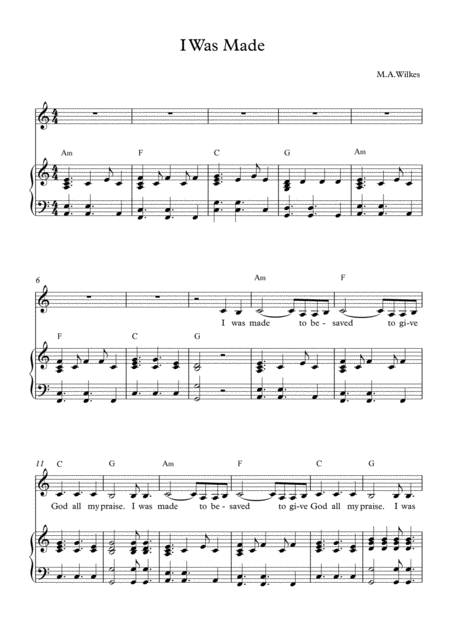 I Was Made Sheet Music